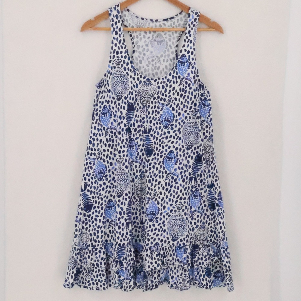 Lilly Pulitzer Evangelia Tank Dress High Tide Navy Heart and Sole Size S Beachy